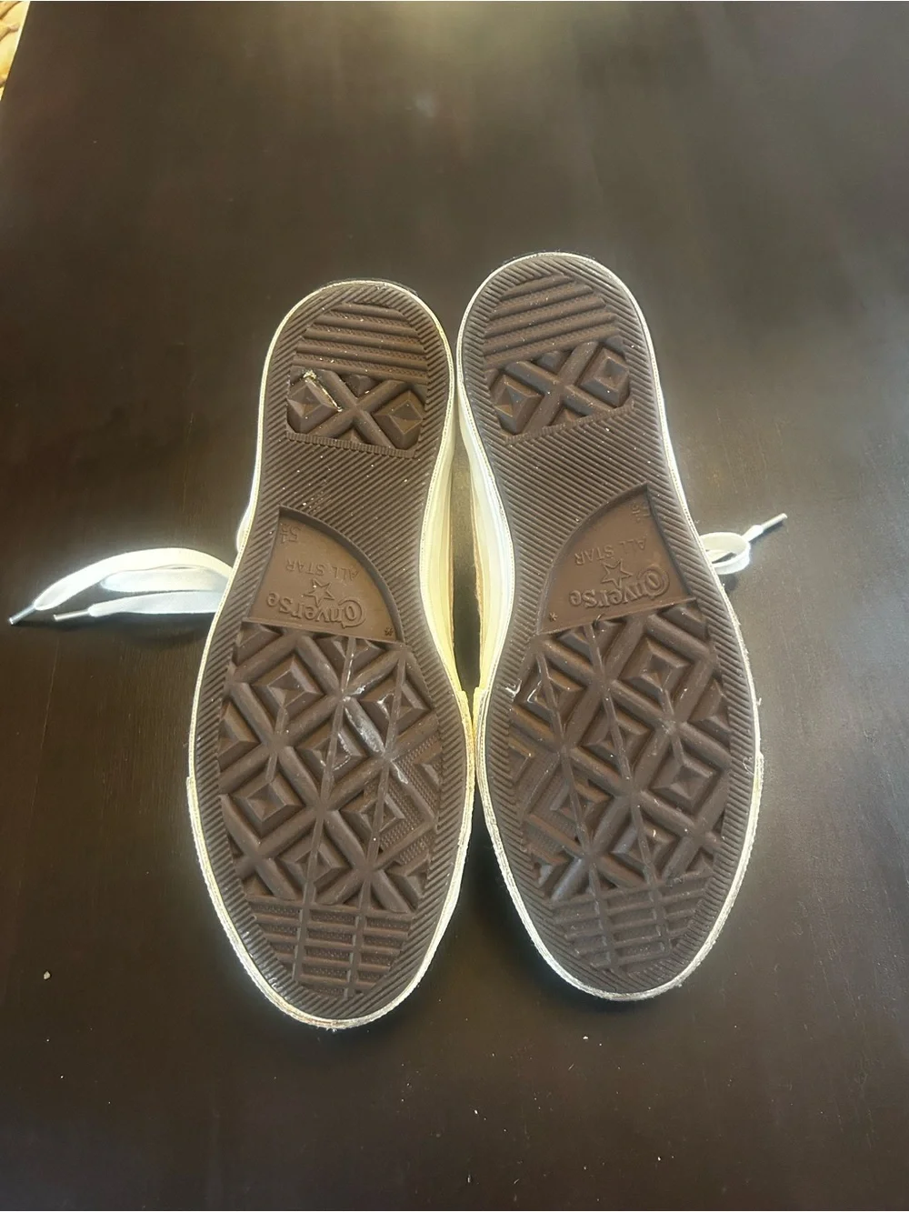 Converse Lace High-Top Sneakers in Cream - Picture 5 of 11